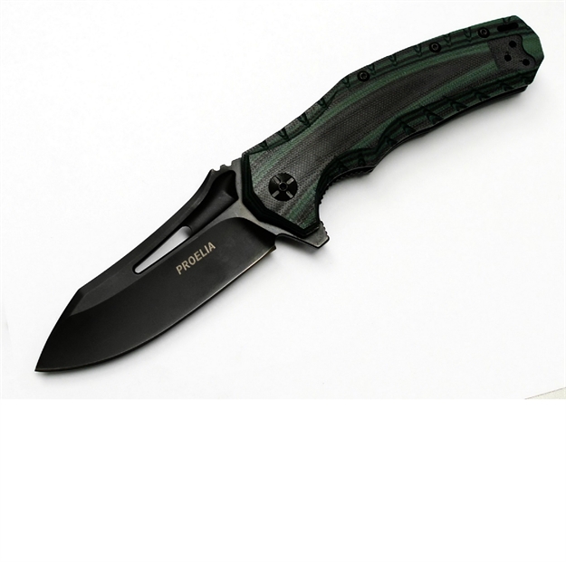 Picture of Proelia Tx020 Folder 4In Black Drop Blade Green-Black G-10