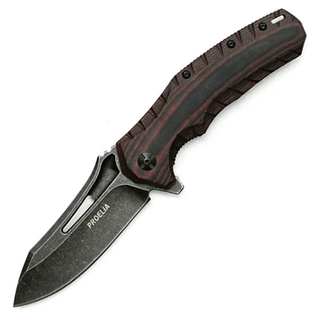 Picture of Proelia Tx020 Folder 4In Black SW Drop Blade Black-Red G-10 Tx020rb