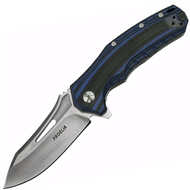Picture of Proelia Tx020 Folder 4In Silver Drop Blade Black-Blue G-10