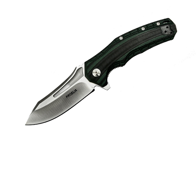 Picture of Proelia Tx020 Folder 4In Silver Drop Blade Black-Green G-10