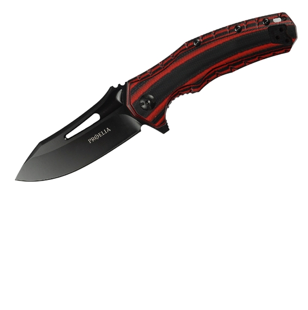 Picture of Proelia Tx021 Folder 3.36 IN Black Drop Blade Red-Blk G-10