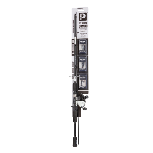 Picture of Profishiency 5Ft, 2Pc All Purpose Carded Micro Spincast Combo:  3 Lures ON Pack, MD LT Action Rod, Spincast Reel, 6Lb Line, 4.1:1 GR