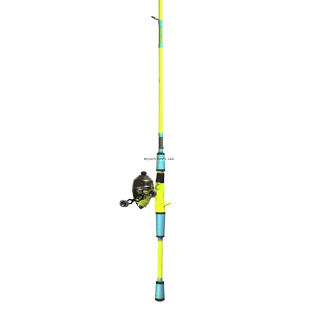 Picture of Profishiency 6' Hi-Viz Blue/Yellow Spincast Combo,M Action Fiberglass,Spincast Reel,4.1:1 Gr, 8Lb Line,Padded Grips