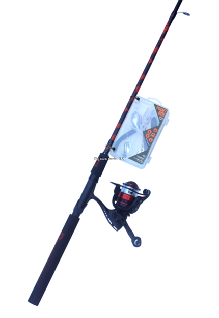 Picture of Profishiency 6' Spinning Combo, 5.2:1 Gear Ratio Reel Prespooled 6Lb Test, Soft Eva Grip Handle, Tackle Box Includes Pliers/Lures