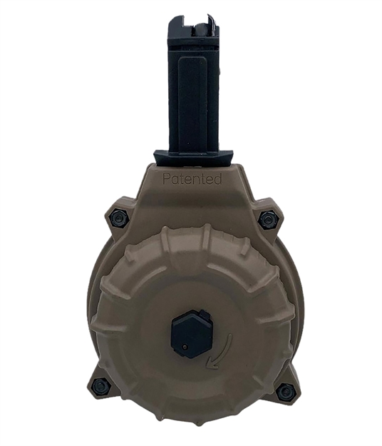 Picture of Promag Drma22-Fde   50Rd Drum 9Mm Fits CZ Scorpion Flat Dark Earth Dupont Zytel Polymer DRM-A22-FDE