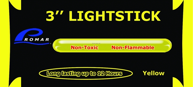 Picture of Promar 3" Light Glow Stick Yellow 50Pc Display Box