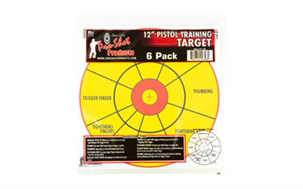 Picture of  Pro-Shot Ptt6pk Pistol Training  12" Diagnostic Bullseye Hanging Paper Yellow/Red Impact Enhancement 6 Pack 709779903481