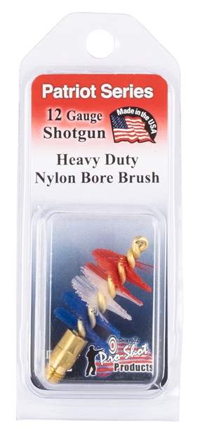 Picture of  Pro-Shot Ps12 Patriot Series Bore Brush 12 Gauge Shotgun #5/16-27 Thread Nylon Bristles Brass Core