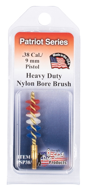 Picture of Pro-Shot Psp389 Patriot Series Bore Brush .38 Cal/ 9Mm Pistol #8-32 Thread Nylon Bristles Brass Core PSP38/9