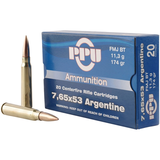 Picture of Ppu 7.65X53 Argentine Mauser 174Gr Fmj 20Rd 10Bx/Cs PP7AF