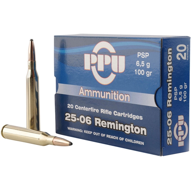 Picture of  Ppu Pp2506p Standard Rifle  25-06Rem 100Gr Pointed Soft Point 20 Per Box/10 Case 8605003812395