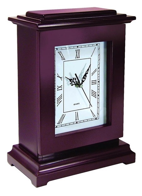 Picture of  Peace Keeper Rgc Tall Gun Clock  Front Panel Entry Mahogany Stain Wood Holds 1 Handgun 13.25" L X 9.50" W X 6.25" D