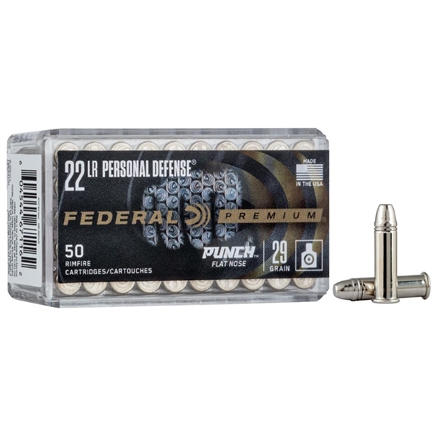 Picture of  Federal Pd22l1 Premium Personal Defense Punch 22Lr 29Gr Flat Nose 50 Per Box/100 Case