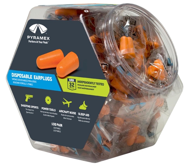 Picture of  Pyramex Pydp1000bn Disposable Earplugs Foam 32 DB IN The Ear Orange Adult 100 Pair