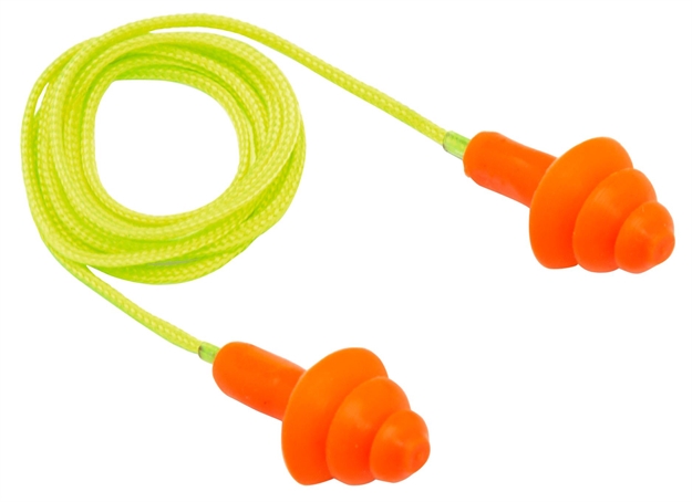Picture of  Pyramex Rp3001 Reusable Earplugs  Polymer 24 DB Behind The Neck Orange/Yellow Adult 50 Pair 811907026662
