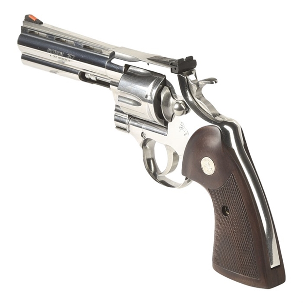 Picture of Colt Mfg Pythonsp5wts Python  357 Mag/38 Special 6 Shot 5" Stainless Recessed Target/Vent Rib Barrel, Stainless Cylinder & Frame, Walnut W/Colt Medallion Grip PYTHON-SP5WTS 098289003416