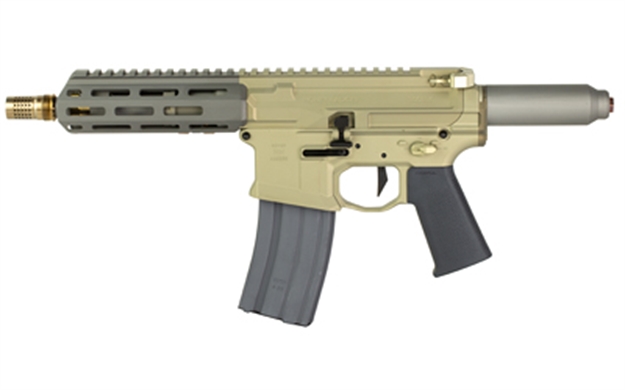 Picture of Q Llc Hb300blk7pistolnb Honey Badger  300 Blackout 30+1 7" Black Barrel, Flat Dark Earth Receiver, Black Straight Buffer Tube, Black Polymer Grips Right Hand HB-300BLK-7IN-PISTOL-N