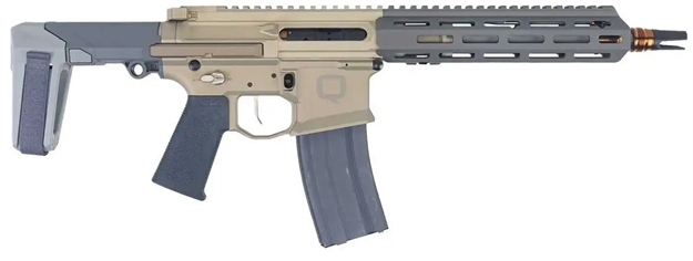 Picture of  Q Llc Hb55610inpistol Honey Badger  5.56 Nato 30+1 10" Threaded Barrel, M-Lok Handguard, Aluminum Receiver, Tan SB Tactical Brace