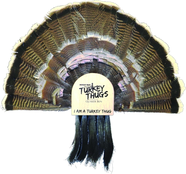 Picture of Quaker Boy Turkey Thugs Fan Mount Kit, Fan And 5 Beards, Solid Oak