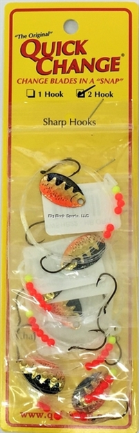 Picture of Quick Change Crawler Harness, 2 Hooks, Hammered Brass Orange Perch, Carded