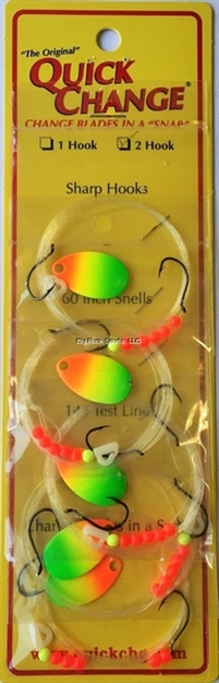 Picture of Quick Change Crawler Harness, 2 Hooks, Orange/Chartreuse/Green, Carded