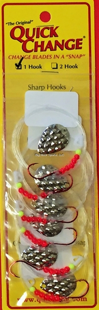 Picture of Quick Change Diamond 60" Crawler Harness, One #2 Red Hook, Size 3 Colo Blade, Nickel 6/Strip Card