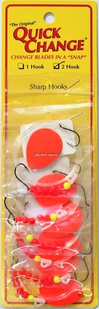 Picture of Quick Change Double Hook 60" Crawler Harness, #4 Blknic Hooks, Sz4 Colo Blade, Orange, 6/Strip Card