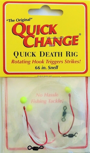 Picture of Quick Change Quick Death Bead Rig #2 QD Red Hook, 5Mm Chart Bead, 66" 14Lb Snell 3/Pk