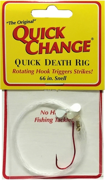 Picture of Quick Change Quick Death Prop Rig Harness #2 QD Red Hook, Nickel Prop, 66" 14Lb Snell, Glow Red Bead 1/Pk