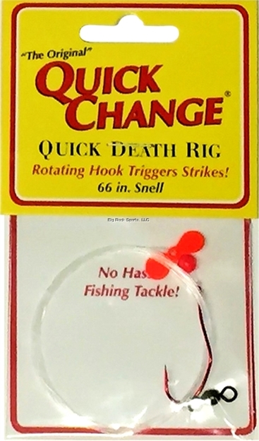 Picture of Quick Change Quick Death Prop Rig Harness #2 QD Red Hook, Orange Prop, 66" 14Lb Snell, Glow Red Bead 1/Pk