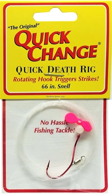 Picture of Quick Change Quick Death Prop Rig Harness #2 QD Red Hook, Pink Prop, 66" 14Lb Snell, Glow Pink Bead 1/Pk