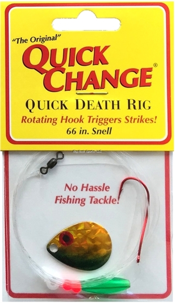 Picture of Quick Change Quick Death Spinner Rig, One #2 QD Red Hook, 66" 14Lb Snell, Sz3 Colo Blade, Gold Shiner 1/Cd