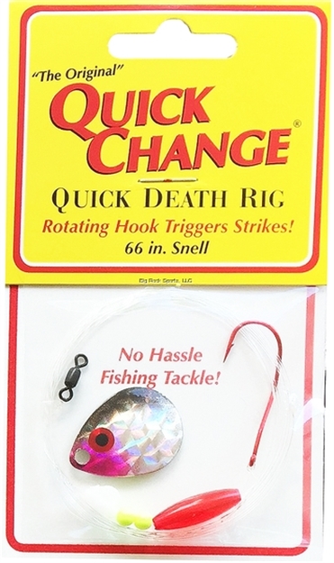 Picture of Quick Change Quick Death Spinner Rig, One #2 QD Red Hook, 66" 14Lb Snell, Sz3 Colo Blade, Silver Minnow 1/Cd
