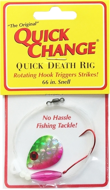 Picture of Quick Change Quick Death Spinner Rig, One #2 QD Red Hook, 66" 14Lb Snell, Sz3 Colo Blade, Smelt 1/Cd