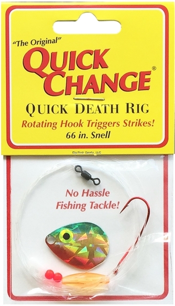 Picture of Quick Change Quick Death Spinner Rig, One #2 QD Red Hook, 66" 14Lb Snell, Sz3 Colo Blade, Sunny 1/Cd