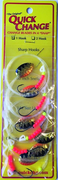 Picture of Quick Change Spinner, 1 Hook #3 Indiana HB Orange Perch, Carded