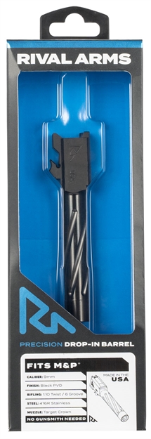 Picture of  Rival Arms Ra20s201a Precision V1 Drop-In Barrel 9Mm Luger 3.10" Black Pvd Finish 416R Stainless Steel Material For S&W M&P (Except For M2.0)
