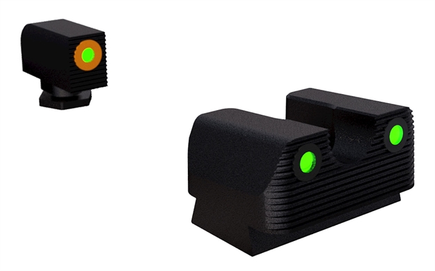 Picture of  Rival Arms Ra1a231g Night Sights For G17/G19  Green Tritium Orange Outline Front Sight-Green Tritium Black Outline Rear Sight 788130026915