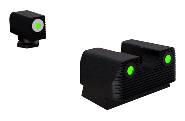 Picture of  Rival Arms Ra1b231g Night Sights For G17/G19  Green Tritium White Outline Front Sight-Green Tritium Black Outline Rear Sight 788130026922