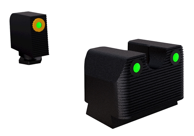 Picture of  Rival Arms Ra3a231g Night Sights For Glock Mos  Green Tritium Orange Outline Front Sight-Green Tritium Black Outline Rear Sight Glock 17/19