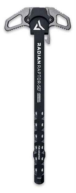 Picture of  Radian Weapons R0065 Raptor SD Ambi Charging Handle, Tungsten Gray, Gas Ported Shaft, Fits Mil-Spec Ar-15/M16 Platform