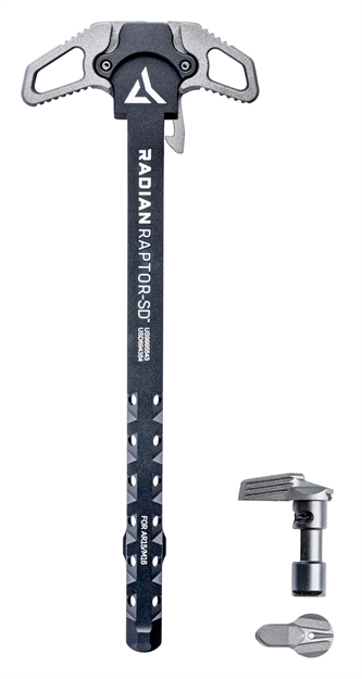 Picture of Radian Weapons R0288 Raptor-Sd  Charging Handle With Talon Safety Ar-15, M16 Tungsten Gray Aluminum