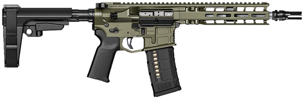 Picture of  Radian Weapons R0505 Model 1 Pistol 300 Blackout 30+1 9", OD Green Billet Rec/M-Lok Handguard, Smooth Buffer Tube (No Brace), Magpul Grip, Ambi Controls, Dead Air QD Flash Hider, Adj. Trigger