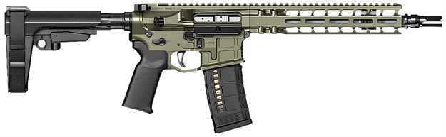 Picture of  Radian Weapons R0515 Model 1 Pistol 223 Wylde 30+1 10.50", OD Green Billet Rec/M-Lok Handguard, Smooth Buffer Tube (No Brace), Magpul Grip, Ambi Controls, Dead Air QD Flash Hider, Adj. Triggers 817093027940