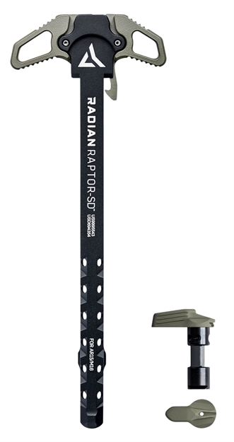 Picture of Radian Weapons R0669 Raptor-Sd  Charging Handle With Talon Safety Ar-15, M16 Radian OD Aluminum