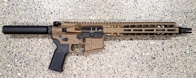 Picture of  Radian Weapons R0514 Model 1 Pistol 223 Wylde 30+1 10.50", Fde Billet Rec/M-Lok Handguard, Smooth Buffer Tube (No Brace), Magpul Grip, Ambi Controls, Dead Air QD Flash Hider, Adj. Trigger