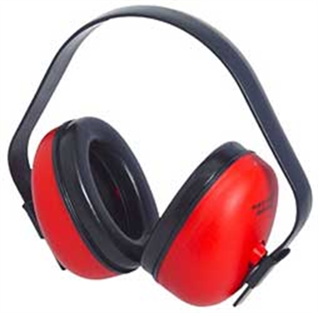 Picture of  Radians Df0310hc Def-Guard Muff Polymer 23 DB Over The Head Black/Red Adult 1 Pair