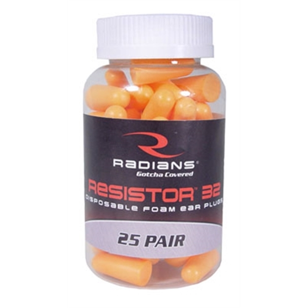 Picture of Radians Fp70rd25 Resistor Earplugs Foam 32 DB IN The Ear Orange Adult 25 Pair FP70RD/25 674326219967
