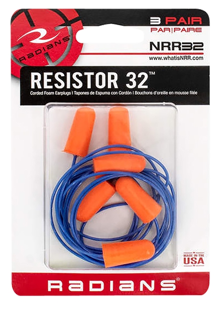 Picture of  Radians Fp8100bp Foam Ear Plugs Corded 32 DB IN The Ear Orange 3 Pair