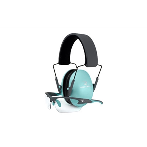 Picture of  Radians Ls0820ckcs G4 Junior Shooting Glasses Youth Clear Lens Charcoal Gray With Aqua Accents Frame 674326303178